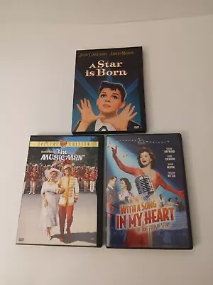 3 DVDS: A Star Is Born 1954/ The Music Man 1961/ With Song In My Heart 1952 • $14.99