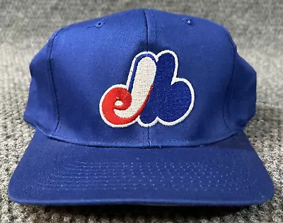 Vtg Montreal Expos MLB Snapback Hat Cap New NOS Deadstock Blue Logo Competitor • $19.97