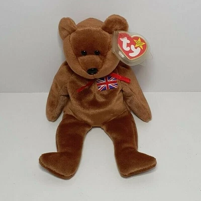 £0.99 • Buy TY Beanie Bear 9  Tagged VGC Britannia Brown With Neck Tie 1997