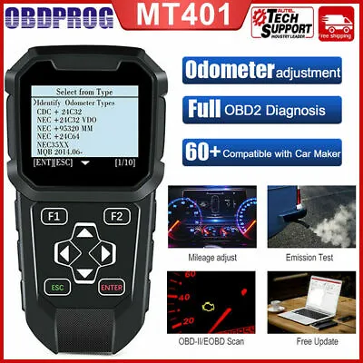 OBDPROG MT401 Odometer Mileage Correction Programmer Cluster Adjust OBD2 Scanner • $289