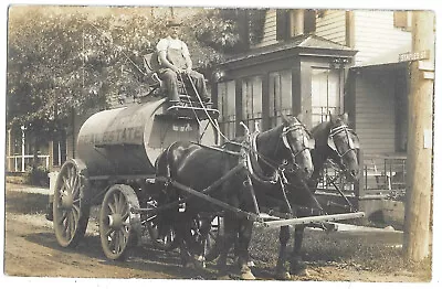 RPPC Postcard Horse Drawn Water Wagon? • $8.15