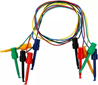 Silicone Electronics Testing Hook Clip Probe Leads 50cm 5-Pack • $13.99