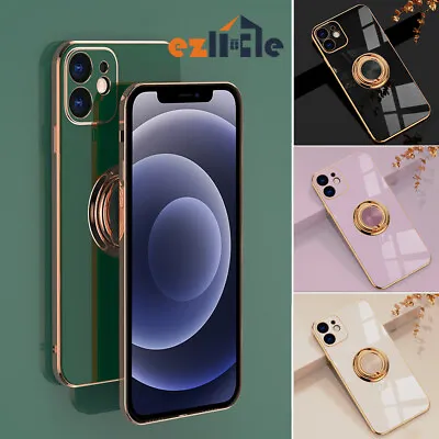 Ring Cover Luxury Shockproof Case Stand For IPhone 13 12 11 Pro Max Silicone • $11.45