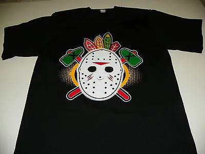 Chicago Blackhawks Old School Vintage Hockey Mask T-shirt  Jason Friday The 13th • $19.99