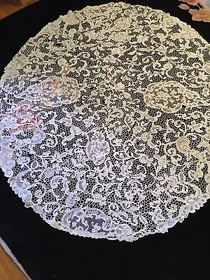  Handmade Point De Venise Needle Lace Tablecloth • $259