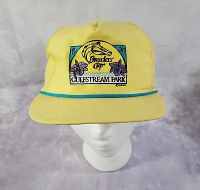 1989 Breeder's Cup Gulfstream Park VTG Snapback Hat Cap YELLOW Display Item • $24