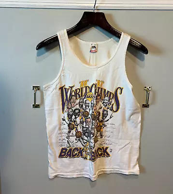 Rare Vintage 87-88 World Champs LA Lakers Tank Top -Hanes USA Made - Size Medium • $37.50