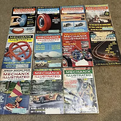 Lot Of 11 1964 Mechanix Illustrated Magazines Set Car Boats Planes • $10