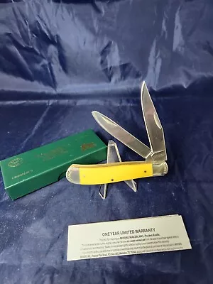 Moore Maker 3202 EB Full Size Trapper Knife YellowDelrin New In Box • $50.50