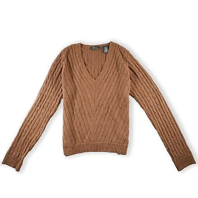 George ME Mark Eisen Design Women's Brown Cable Knit Sweater Large 12/14 • $25