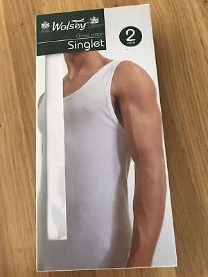 £19.99 • Buy NEW Wolsey Singlet 100% Cotton Vest Top Extra Large Men’s Vintage 2 Pack