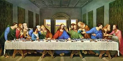 THE LAST SUPPER DECOR LARGE FRAMED WALL ART CANVAS PICTURE 30x12 INCHES  • £23