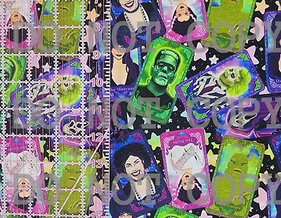 Custom 100% Cotton Woven Fabric Horror Movie Tarot Cards Color 1/4 Yard 9x56 • $5.49