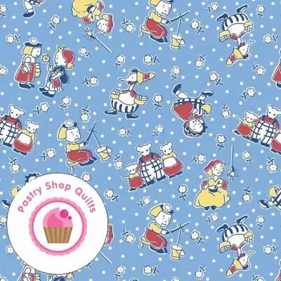 Maywood STORYTIME 9800 B  BLUE Kim's Cause Quilt Fabric 30's REPRODUCTION Nurser • $5.75