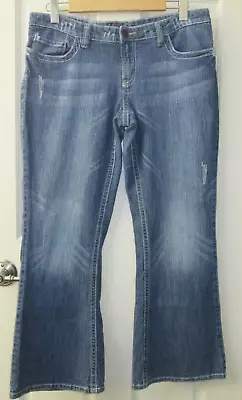 Vanity Tyler Flare Jeans Women 31x29 Actual 34x27.5 Distressed Stretch 142-26926 • $15.25