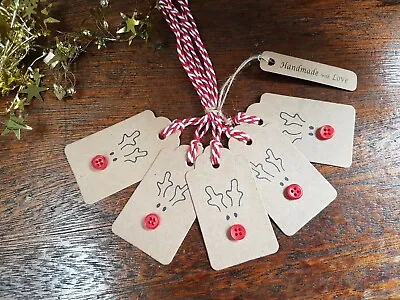 £1.75 • Buy Hand Made Reindeer Christmas Gift Tags
