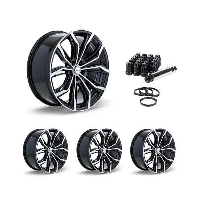 Set Of 4 RTX Black Widow Black Alloy Wheel Rims For Audi Volkswagen P34490 16x7  • $722