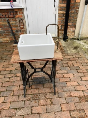 £500 • Buy Freestanding Belfast Sink And Vintage Jones And Co  Sewing Machine Stand
