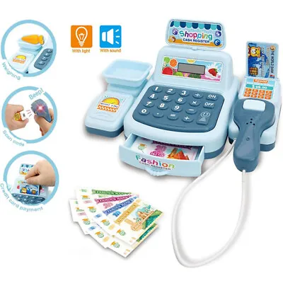 Kids Pretend Cash Register Till Toy With Scanner Calculator Money Supermarket • £10.99