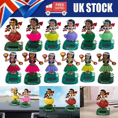 Cute Solar Powered Bobble Hawaii Girls Dancing Toy Car Dashboard Ornament Gifts • £6.95