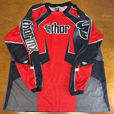 Thor Jersey Mens 2XL Red Black Long Sleeve Motocross • $28.86