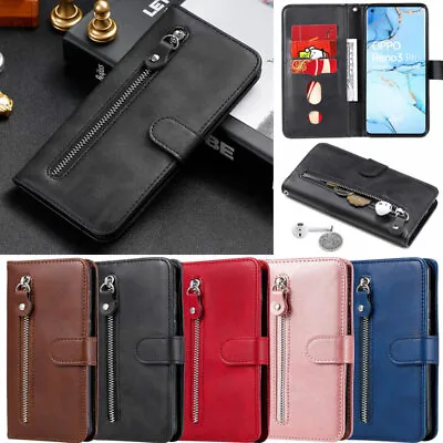 Zipper Wallet Leather Flip Case Cover For Oppo A79 A38 A78 A17 A58 A77 A96 A76 • $16.45