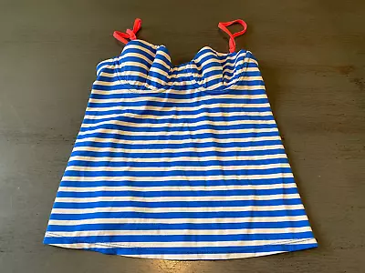 Blue Whit Estriped Underwire J CREW  Swimsuit Top TANKINI Size 0 • $2.69