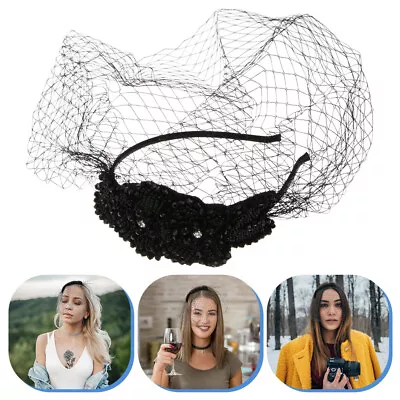 Black Veil Bridal Veils Wedding Birdcage Veil Bridal Headband Hats Tea Party • $10.48