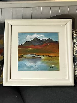 Vintage Original Oil Painting Cuillin Hills Scotland Landscape Framed Rare • £59.99