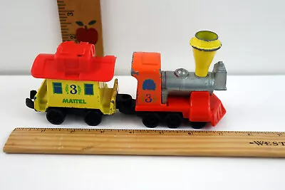 Vtg Mattel First Wheels 1980 Engine & Train Car Caboose - Metal & Plastic • $23.99