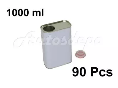 1 Quart (2 Pints 1000 Ml) Rectangular Type Paint Tin Can With Plastic Cap 90 Pc • $216.24