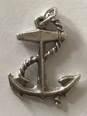£5 • Buy Vintage Sterling Silver Ships Anchor Bracelet Charm 1.86g