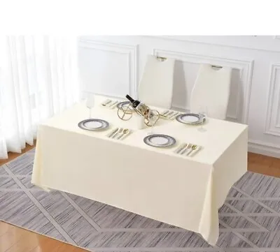 Surmente Tablecloth 90 X 132-Inch Rectangular Polyester Table Cloth. Ivory. New • $15.90