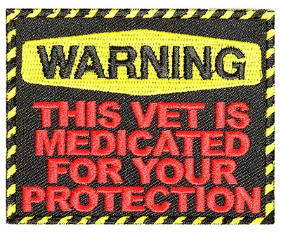 Warning THIS Vet Medicated Pow Mia Military 3 INCH Iron On MC BIKER PATCH • $6.75