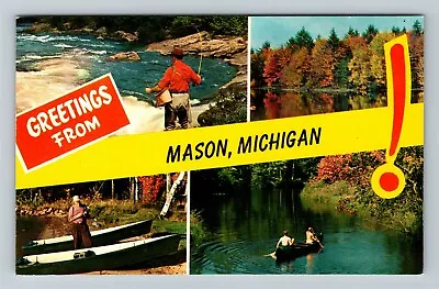 Mason MI-Michigan Banner Greeting Scenic Greeting Vintage Souvenir Postcard • $7.99