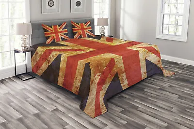 England Bedspread Union Jack Motif Grunge • £55.99