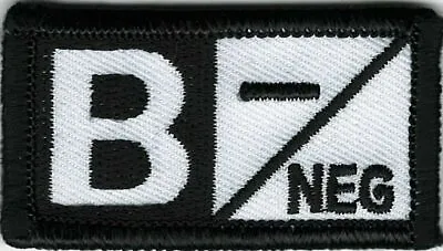 Black White Medical Alert Blood Type B- Negative Patch Fits For VELCRO® BRAND Lo • $3.29