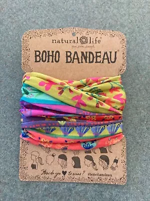 Natural Life Full BOHO Bandeau NEW Lime Purple Border • $16.99