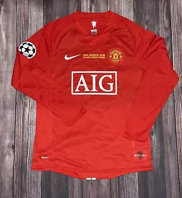 Retro Ronaldo Jersey 2008 UCL Final Manchester United Long Sleeve Jersey Medium • $65