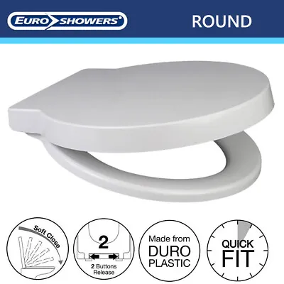 £40.95 • Buy Euroshowers Round Toilet Seat Soft Close Fits: Ideal Standard Space Grohe Turin