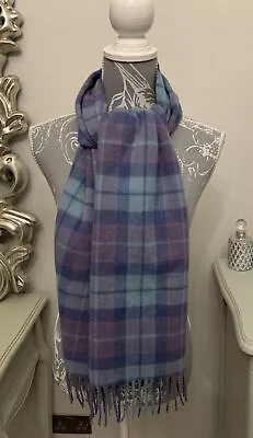 £9.99 • Buy James Pringle 100% Wool Classic Scarf Tartan Plaid Neck Winter Unisex Fringe
