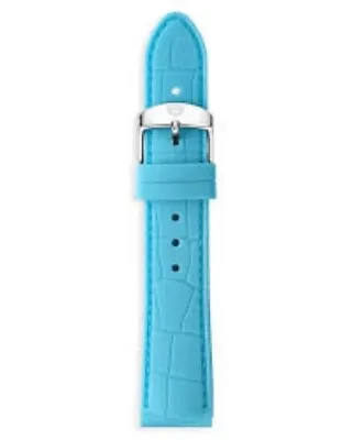 MICHELE 16mm Turquoise Crocodile Embossed Silicone Watch Strap Fits Any 16mm • $35