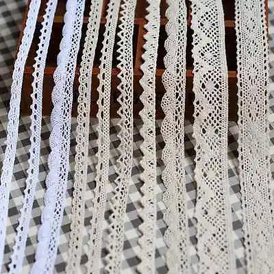 5 Yard Diverse Vintage Cotton Lace Crochet Trim Wedding Bridal Ribbon Sewing • £1.19