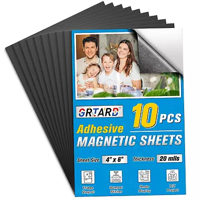 10Pcs Magnetic Sheets With Adhesive Backing Cut Magnetic Sheet And Customized Fl • $10.49