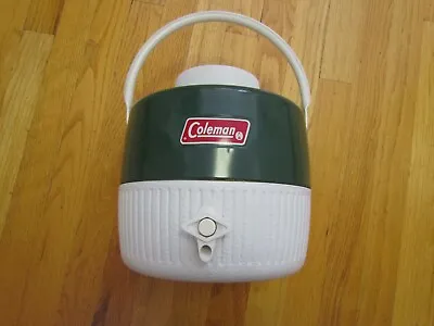 $78 • Buy Vintage Coleman Water Jug 1 Gallon Green And White