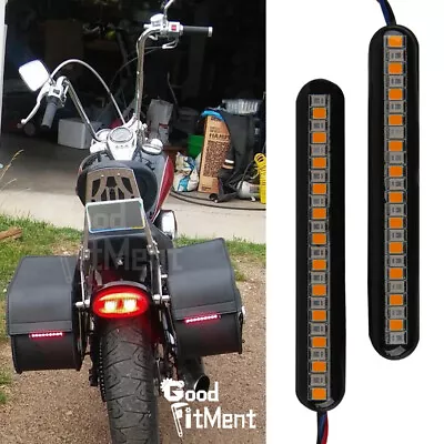 Motorcycle LED Tail Strip Lights Bar Brake Stop Turn Signals Running Indicator • $10.43
