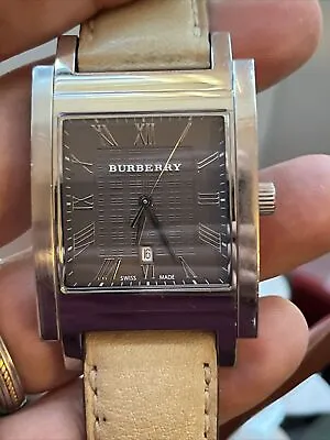 Burberry BU1552 Men's Wrist Watch Bronze Plaid Face --Excellent! New Battery! • $170