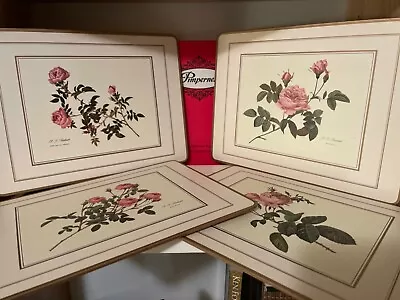 Vintage Pimpernel Placemats Set 4 In Box Roses Flowers Cork Backing • $18.23