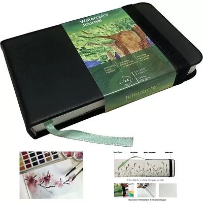 Tumuarta Watercolor Journal 3.5 X5.5” Sketchbook Notebook Mixed Media 24 Sheets • $17.52