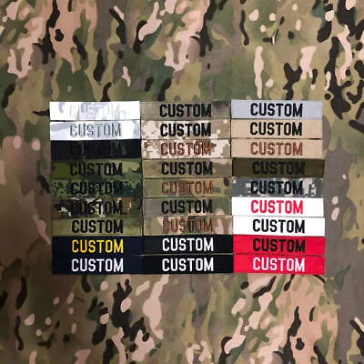 Custom Name Tape  Embroidery Patch Brand Fold Tactics Military Hook And Loop • $4.50